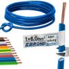 EBROM Flexible Single-Core Wire H07V-K 6 mm, Dark Blue, 15 Meters view 1