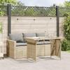 qohoio 2-Piece Garden Dining Set with Cushions, Beige Poly Rattan - 366333 view 1