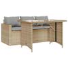 qohoio 2-Piece Garden Dining Set with Cushions, Beige Poly Rattan - 366333 view 2