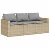 qohoio 2-Piece Garden Dining Set with Cushions, Beige Poly Rattan - 366333 view 4