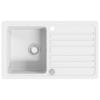 Homgoday Granite Kitchen Sink, Single Bowl with Drainer, Reversible, Cream White view 2