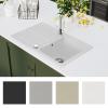 Homgoday Granite Kitchen Sink, Single Bowl with Drainer, Reversible, Cream White view 3