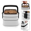 GFLFMXZW Native American Bento Box for Adults, 2-Tier Lunchbox with Spoon and Handle view 4