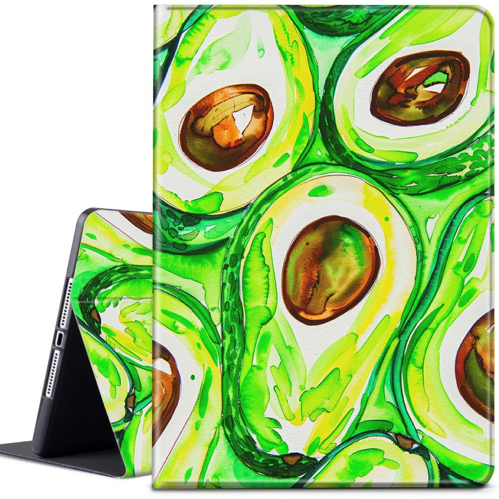CGFGHHUY Case for iPad Air 11-inch (2024 M2), PU Leather Smart Stand Cover, Avocados