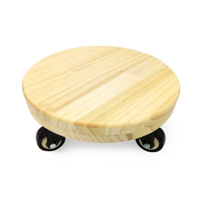 Wooden Plant Caddy with 4 Wheels