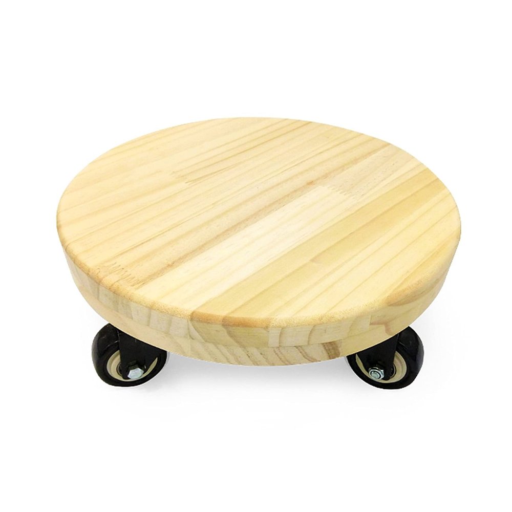 Wooden Plant Caddy with 4 Wheels
