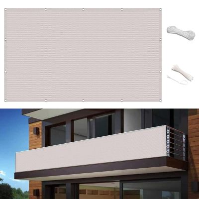 Balcony Privacy Screen 0.95 x 9.2 m, White