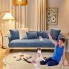 HLTQL Stretch Sofa Cover for Armless U-Shaped Sofas, 2- and 3-Seaters, Waterproof, Nonslip, 79–90 × 210 cm view 2