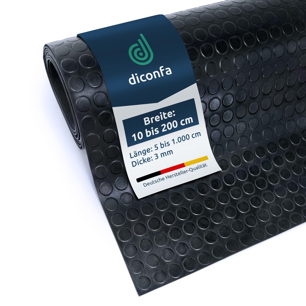 diconfa 3 mm Studded Rubber Mat, 0.2 m x 4.8 m