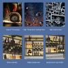 Industrial Wall-Mounted Wine Rack with Glass Holder and Light Strip, 100 x 20 x 100 cm view 2