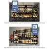 Industrial Wall-Mounted Wine Rack with Glass Holder and Light Strip, 100 x 20 x 100 cm view 3