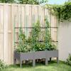 JUDYY Light Gray Planter Box with Trellis, 120 x 40 x 142.5 cm, PP - 367957 view 1