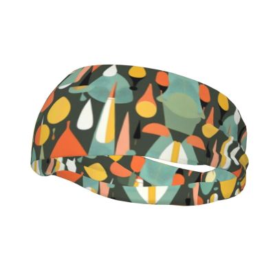 Mid-Century Modern Retro Teardrop-Print Sports Headband