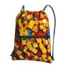 EdWal Drawstring Backpack with Colorful Brick Print, Black, One Size view 1
