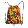 EdWal Drawstring Backpack with Colorful Brick Print, Black, One Size view 3