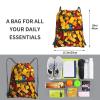 EdWal Drawstring Backpack with Colorful Brick Print, Black, One Size view 4