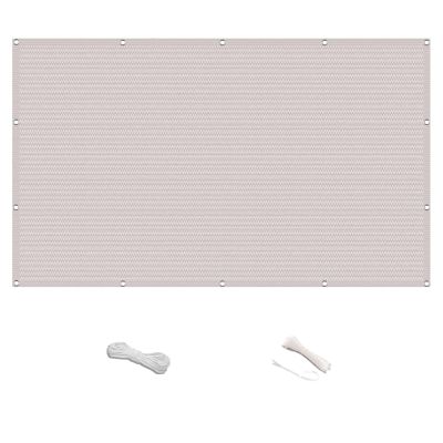 Balcony Privacy Screen 0.9 x 7.4 m, Wind- and Water-Permeable HDPE, White