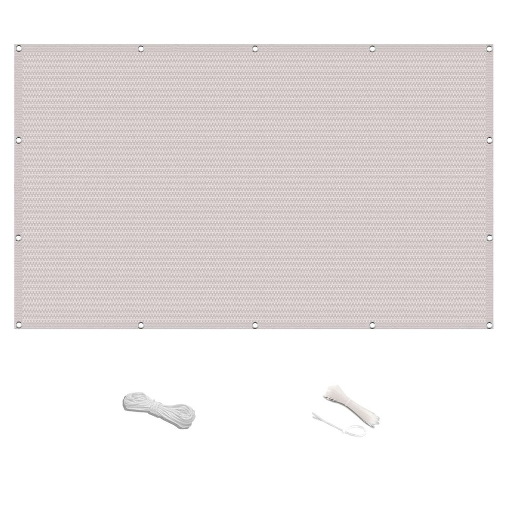 Balcony Privacy Screen 0.9 x 7.4 m, Wind- and Water-Permeable HDPE, White