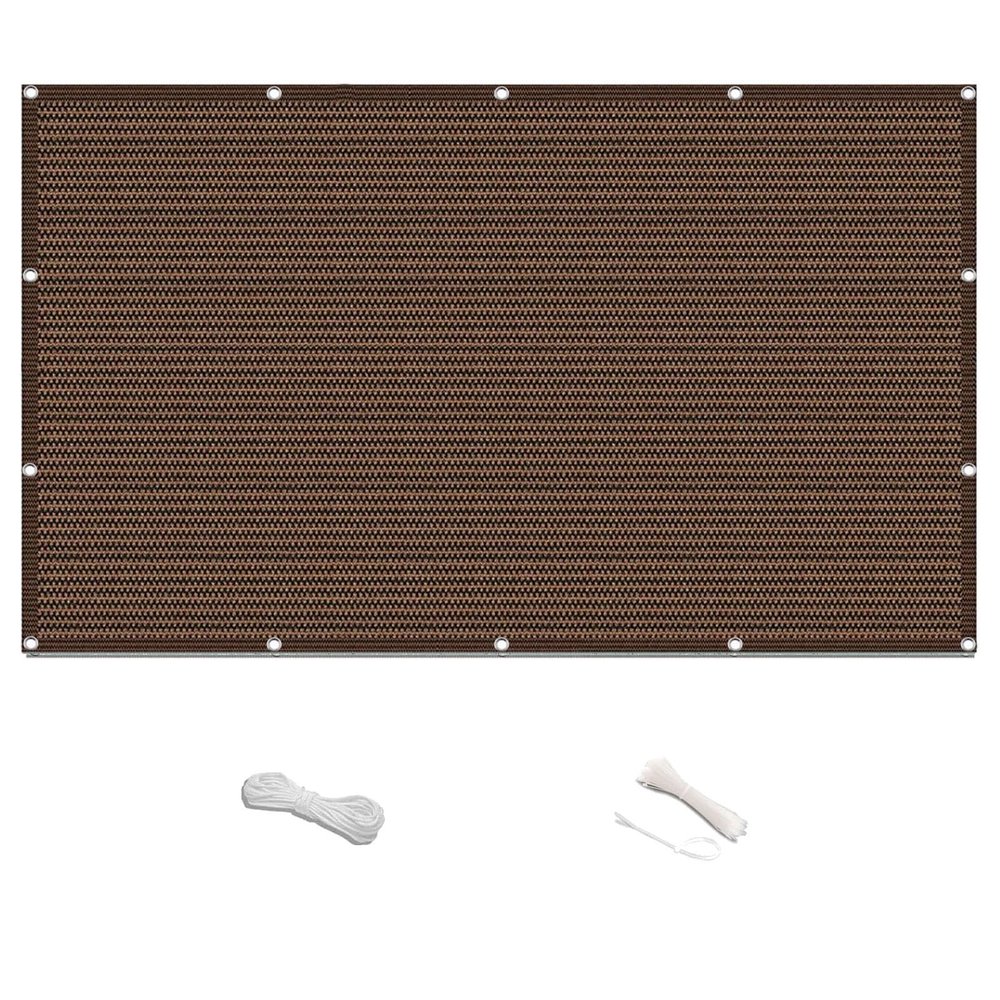 Balcony Privacy Screen 1.15 x 8.6 m, Wind and UV Protection, Weather-Resistant, Brown