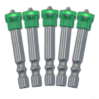 Professional Magnetic PH2 Phillips Bits with Hex Holders, Green