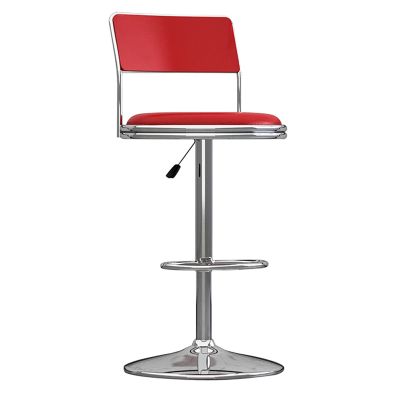AITEKODVG Bar Stool with Backrest, Height-Adjustable 60–80 cm, Red
