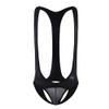 Men's Thong Underwear with Faux-Leather Straps, Black, S view 1