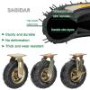 Industrial Heavy-Duty 8"/10" Pneumatic Swivel Casters, 4-Piece Set, Quiet Trolley Wheels, 3 Options view 3