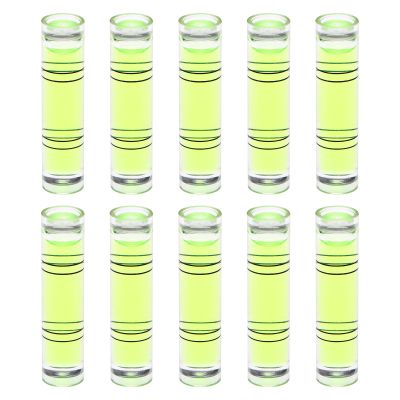 QUARKZMAN 10-Piece Cylindrical Bubble Level, 9.5 x 40 mm, Green