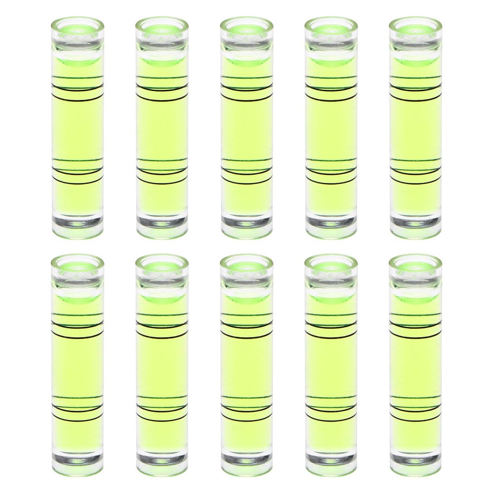 QUARKZMAN 10-Piece Cylindrical Bubble Level, 9.5 x 40 mm, Green