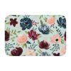 HSJFS Indoor and Outdoor Doormat, Washable, Brown and Navy Floral Print view 1