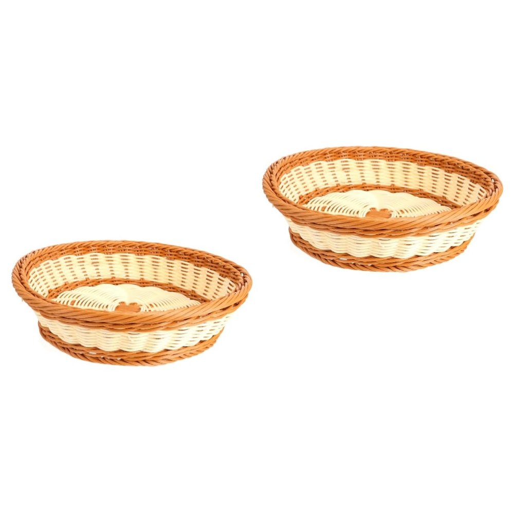 Alipis 2-Piece Woven Plastic Fruit and Vegetable Basket Set