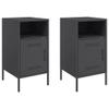 vidaXL Bedside Tables 2 pcs. Black 36 x 39 x 68 cm Steel view 1