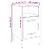 vidaXL Bedside Tables 2 pcs. Black 36 x 39 x 68 cm Steel view 3