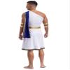 Winying Men's Roman Gladiator Costume, Ancient Greek Toga, Blue, XXL view 2