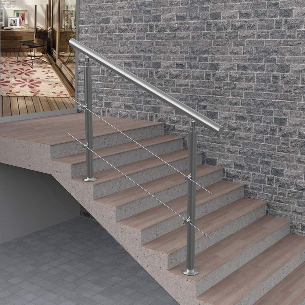 Stainless Steel Handrail for Indoor and Outdoor Stairs, 120 cm