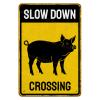 MUYIASER Metal Sign with Pig, Slow Crossing, Aluminum Sheet Sign, Warning Sign for Fence, Outdoor Area, Yard and Wall Decor, 8 x 12 in view 1
