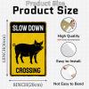 MUYIASER Metal Sign with Pig, Slow Crossing, Aluminum Sheet Sign, Warning Sign for Fence, Outdoor Area, Yard and Wall Decor, 8 x 12 in view 2