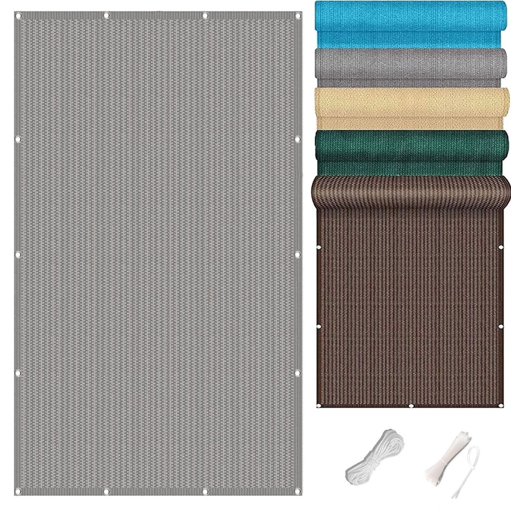 Balcony Privacy Screen 1.1 x 10 m, Weather-Resistant Wind and UV Protection, Light Gray