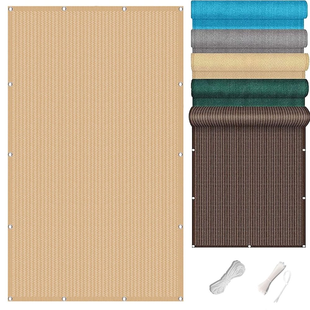 Balcony Privacy Screen 1.1 x 9.8 m, Sand Yellow