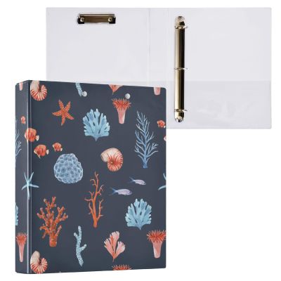 Underwater Watercolor 3-Ring Binder, 3.8 cm, with Clipboard and Pockets for School, 3-Hole Office Binder, 1 Pc
