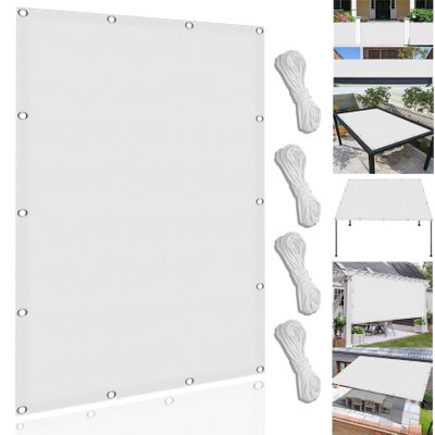 Shade Sail 440 x 660 cm, 98% UV Protection, Waterproof, Tear-Resistant, White