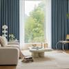 Daesar Blue Blackout Curtains, 2-Piece Jacquard Set with Hooks, Nordic Leaf Motif, 137 x 160 cm view 1