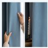 Daesar Blue Blackout Curtains, 2-Piece Jacquard Set with Hooks, Nordic Leaf Motif, 137 x 160 cm view 3