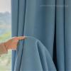 Daesar Blue Blackout Curtains, 2-Piece Jacquard Set with Hooks, Nordic Leaf Motif, 137 x 160 cm view 4