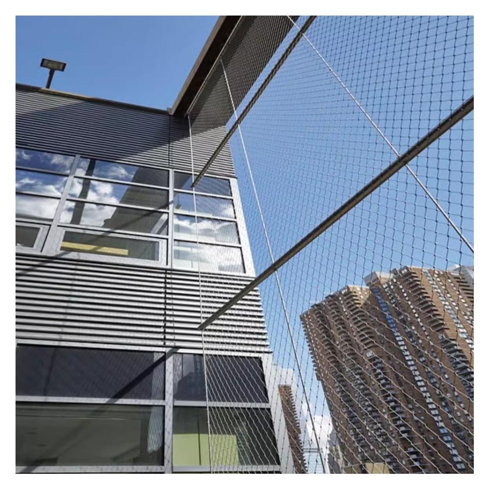 WXQTM 304 Stainless Steel Cable Mesh Garden Fence, Flexible, 0.8 x 5 m