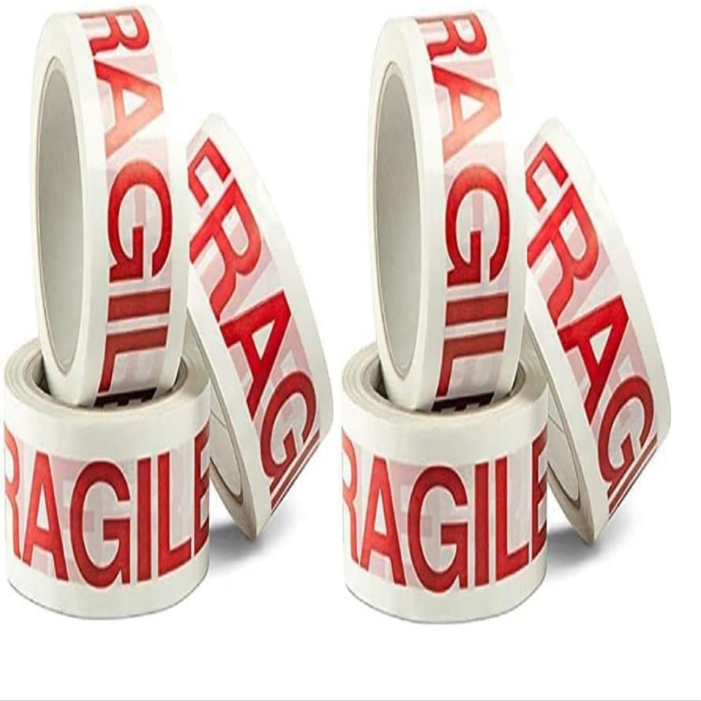 AntDau71 Printed Fragile Packing Tape, 6 Rolls, 48 mm x 132 m