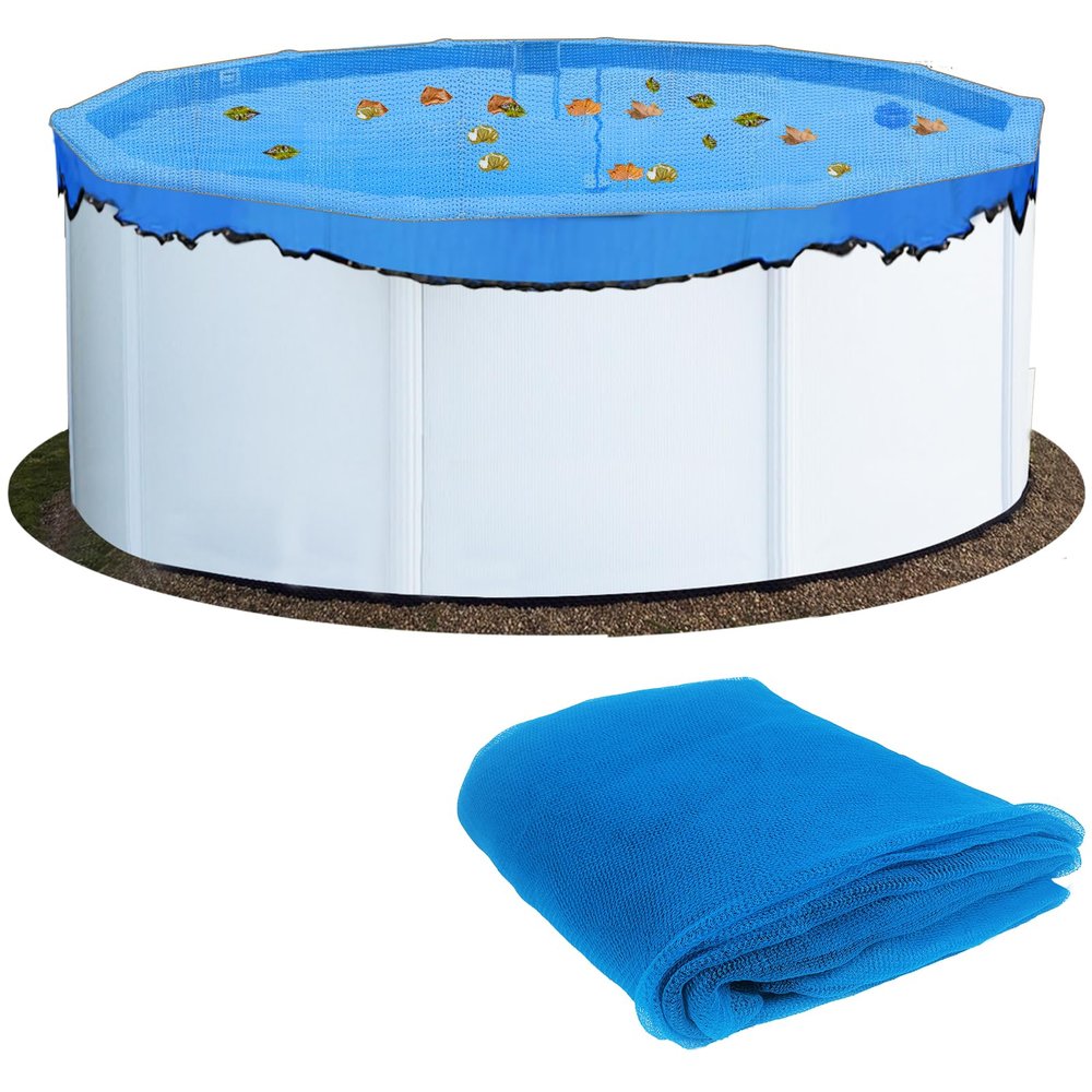 4.5 m Round Pool Leaf Net Cover for Above-Ground Pools
