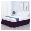 ZGXNYI 1-Piece Polyester Faux Silk Pleated Bed Skirt, Deep Purple, King 200 x 203 x 35.5 cm view 1
