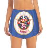 YQxwJL Minnesota Women's Running Shorts with State Flag Print, High-Waisted, Quick-Dry, White/Lush Garden, Large view 2