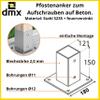 Surface-Mount Post Holder – 120 x 120 mm Post Anchor for Gazebos view 2